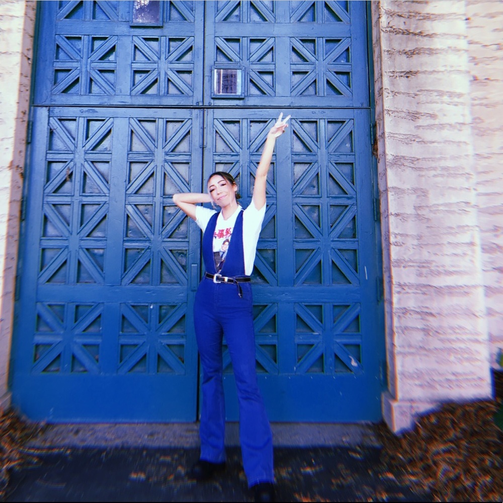 Bell bottom overalls
